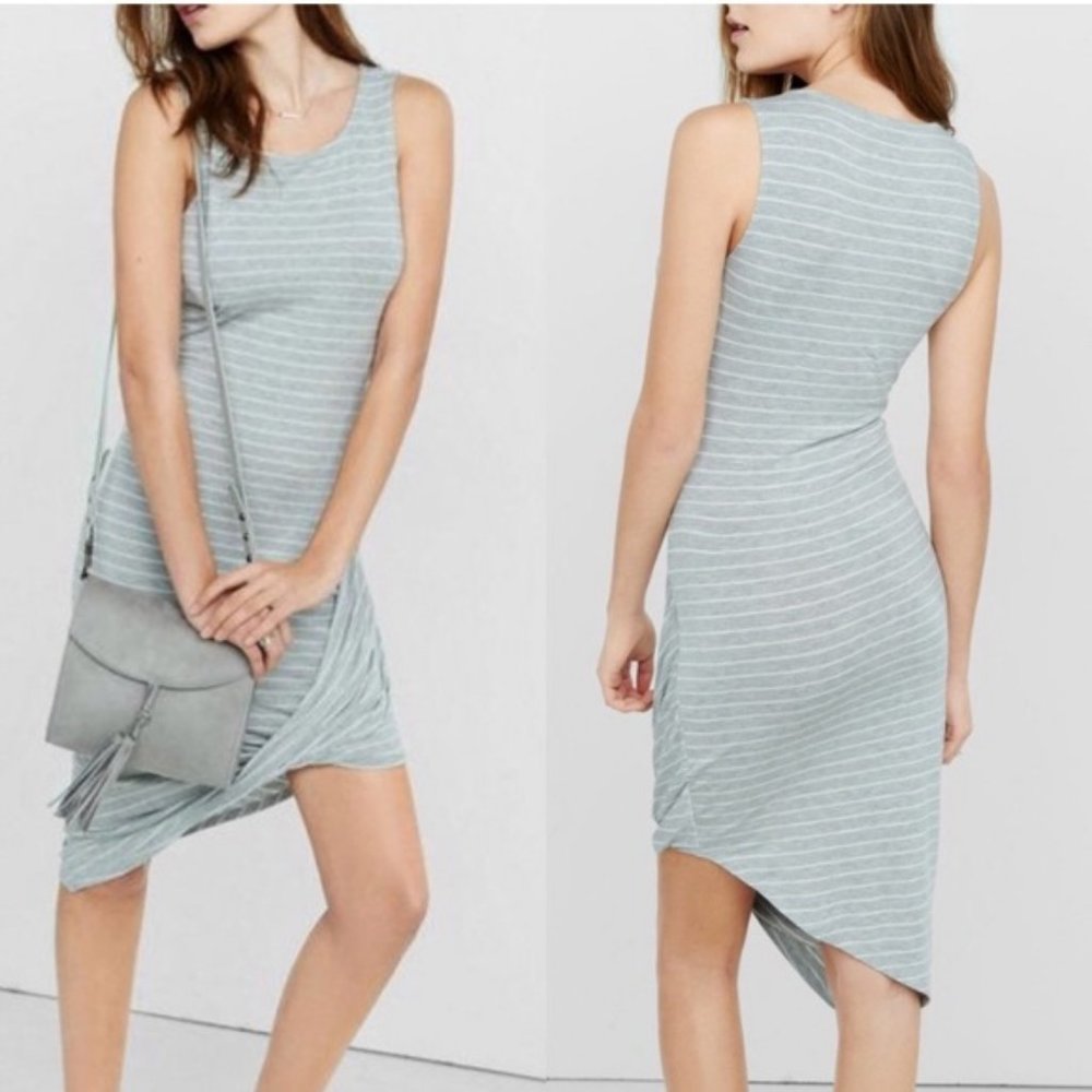 Midi asymmetrical body con dress